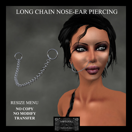 Second Life Marketplace NASTY DOLL LONG CHAIN PIERCING NOSEEAR